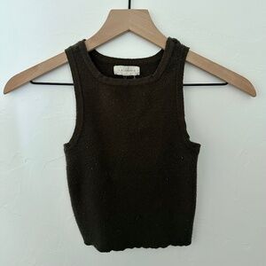 Deep Olive Green Halter Tank Top